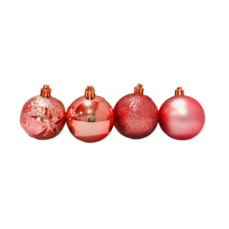 Jogo de Bolas de Natal 16 Peças Vermelho