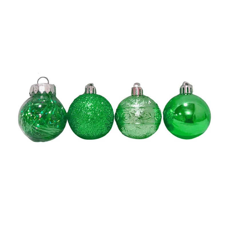 Bolas para Árvore de Natal 16 Peças 7cm Verde