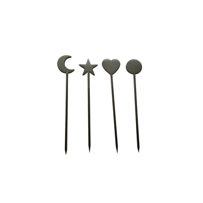 Conjunto Aperitivo 4 Peças Inox 11,5cm -Preto