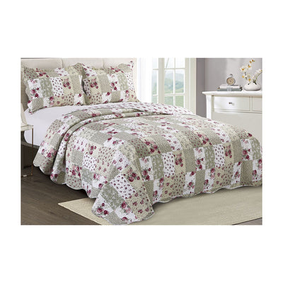 Colcha Patchwork Queen Camesa Evolution Poppy COM 3 Peças