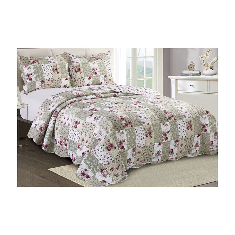 Colcha Patchwork Queen Camesa Evolution Poppy COM 3 Peças