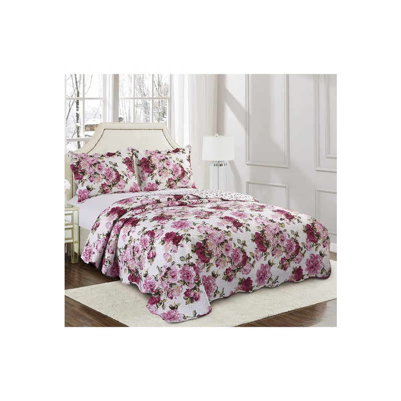 Colcha 3 Peças Evolution Patchwork Casal Lavander Camesa