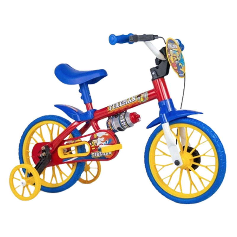 Bicicleta Infantil com Rodinhas Aro 12 Fireman Nathor