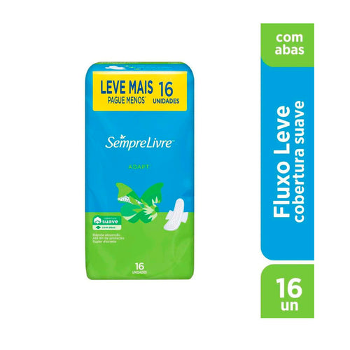 Absorvente Adapt Suave Com Abas Sempre Livre 16 Unidades