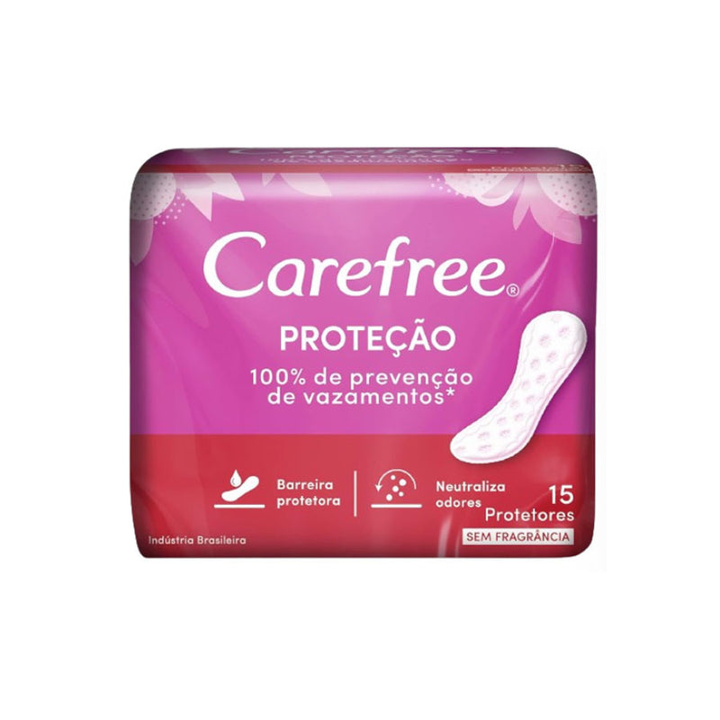 PROTETOR DIÁRIO PROTEÇÃO SEM PERFUME 15 UNIDADES CAREFREE