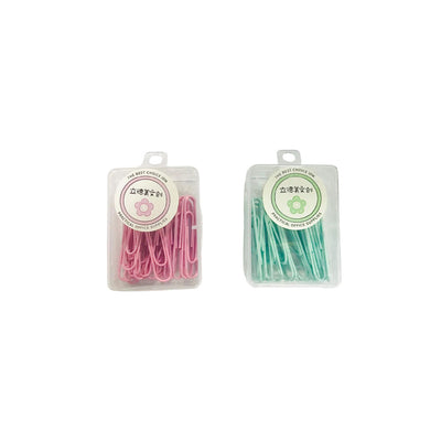 Caixinha com Clips 24 Unidades Rosa e Verde