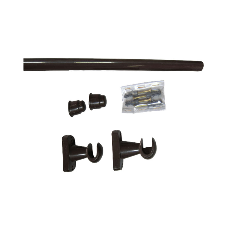 KIT DE VARÃO METAL IMBUIA PARA CORTINA 1,5M