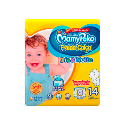 Fralda Mamypoko Dia & Noite Calça XG 14 Unidades