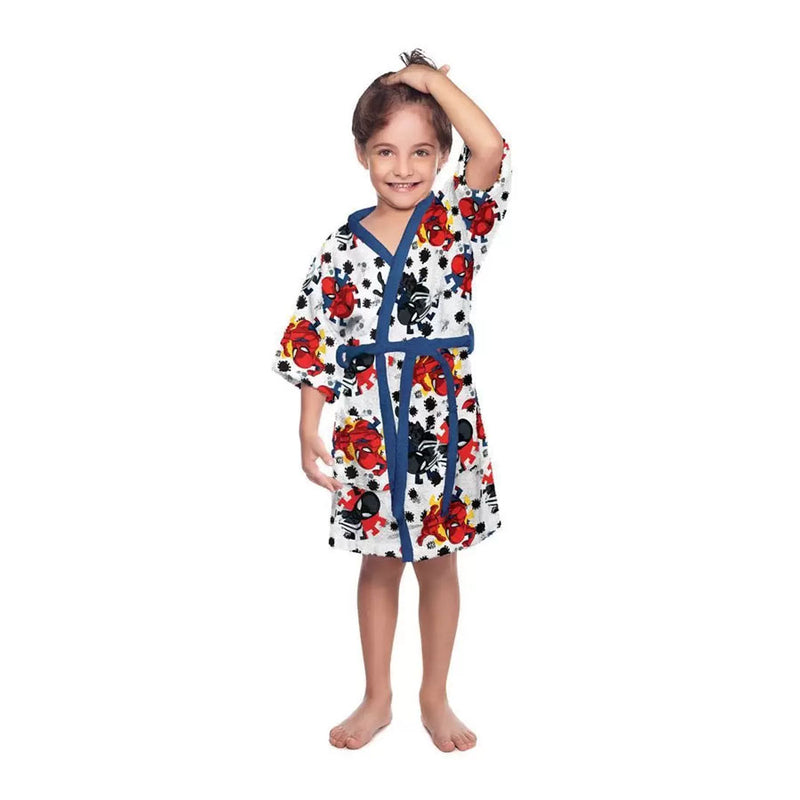 Roupão Felpudo Infantil Quimono Estampado Spider Man G - Lepper