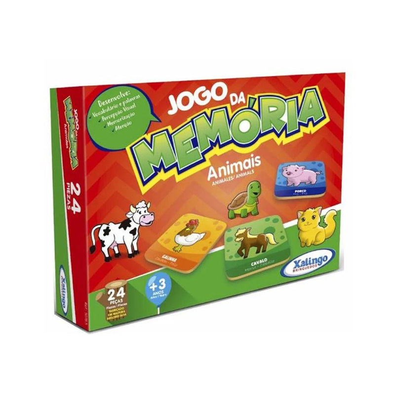 Jogo da Memória Animais 24 Peças - Xalingo