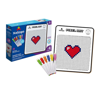 Quadro Pixel Art para Colorir - XALINGO