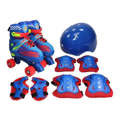 Patins Quad Kid Azul com Kit  de Proteçaõ