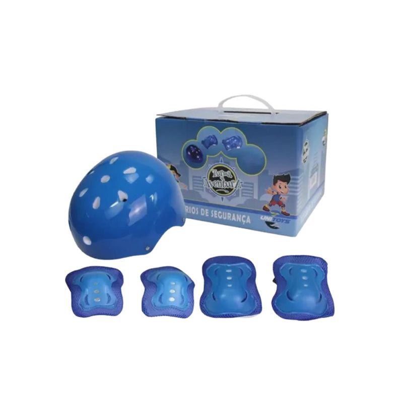 Capacete com Kit de Proteção Unitoys Azul