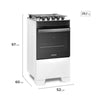 Fogão 4 Bocas Mesa de Inox Branco Continental FC4IB