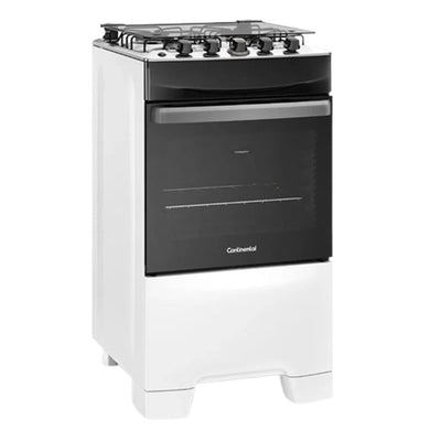 Fogão 4 Bocas Mesa de Inox Branco Continental FC4IB