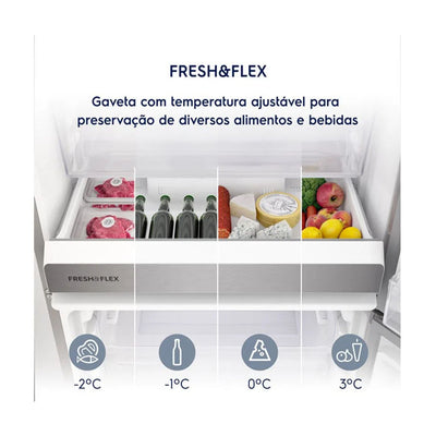 GELADEIRA ELECTROLUX FROST FREE INVERSE INVERTER COM FRESH&FLEX 488 LITROS IB55S - 127V