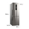 GELADEIRA ELECTROLUX FROST FREE 400L INVERSE INVERTER COM AUTOSENSE COR INOX LOOK (IB45S) - 127V