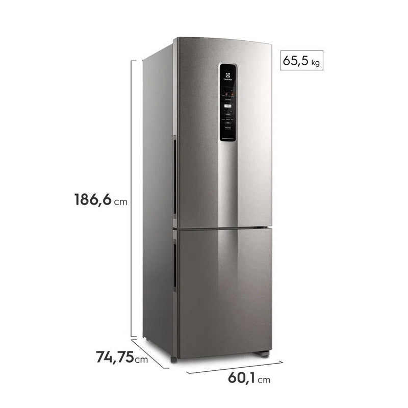 GELADEIRA ELECTROLUX FROST FREE 400L INVERSE INVERTER COM AUTOSENSE COR INOX LOOK (IB45S) - 127V