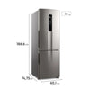 GELADEIRA ELECTROLUX FROST FREE 400 LITROS INVERSE COM AUTOSENSE CINOX DB44S - 127V