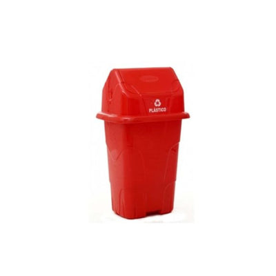 Lixeira Seletiva Basculante 50L - Vermelha