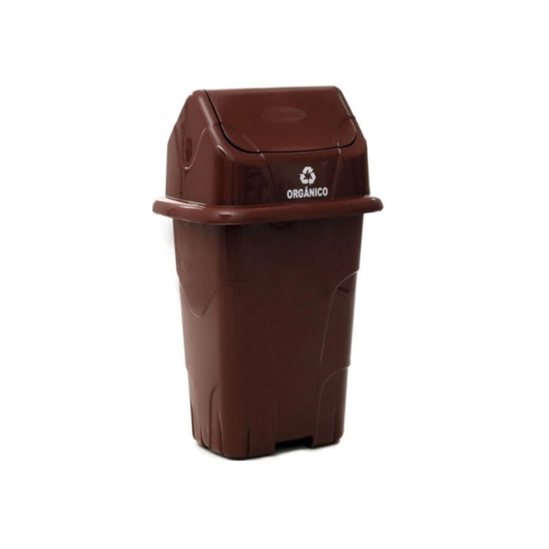 Lixeira Seletiva Basculante de 50L - Marrom