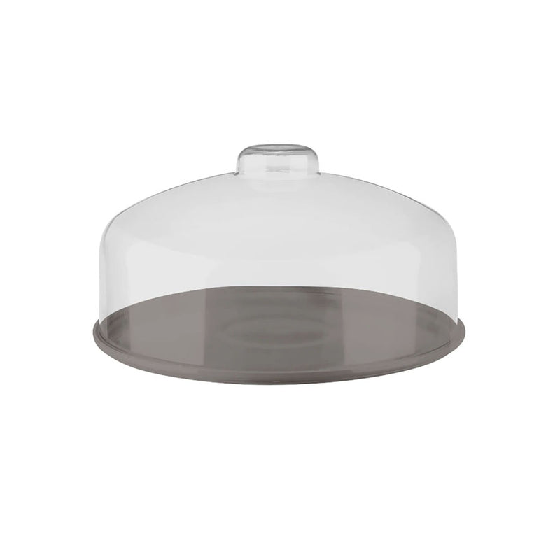 Boleira com Cúpula Cozy Média Cinza 25cm