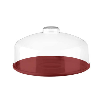 Boleira com Cúpula Cozy Média Vermelha 25cm