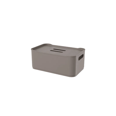 Cesta Grande com Tampa Fit Gray Fit 30cm