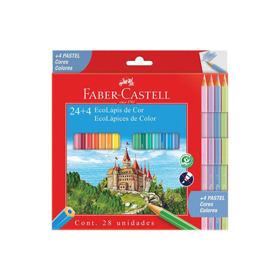 Lápis Ecolapis de cor 24 + 1 apt c/ depósito Faber Castell