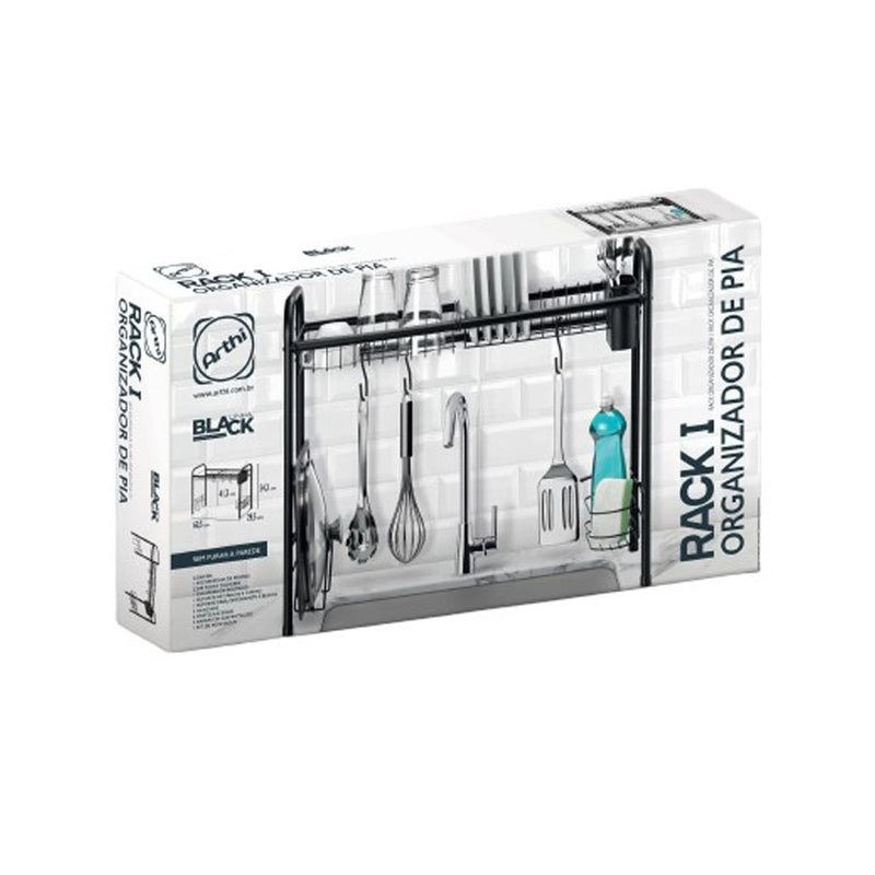 Escorredor De Louça Suspenso Rack  Duplo Black -ARTHI