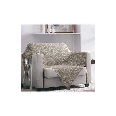 MANTA PARA SOFÁ JACQUARD CASA BLANCA GEOMÉTRICO CASTOR 1,70M Com X 1,40M - adomes