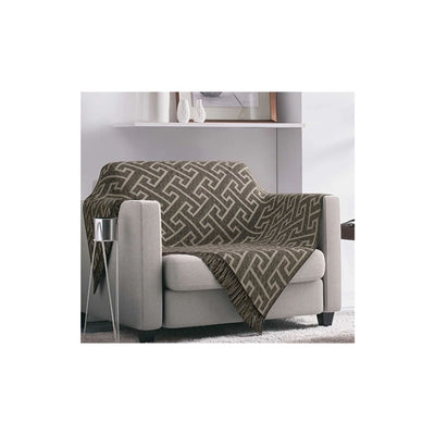 MANTA PARA SOFÁ JACQUARD CASA BLANCA GEOMÉTRICO CASTOR 1,70M Com X 1,40M - adomes