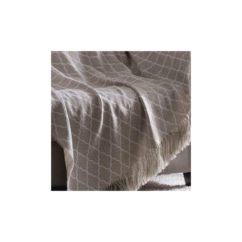 Manta PARA Sofá Jacquard Casablanca Vitral Bege 1,40m x 2,10m - Adomes