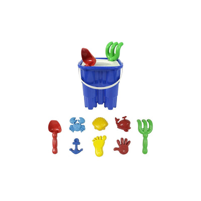 Kit Praia 10 Peças com Baldinho 21 cm