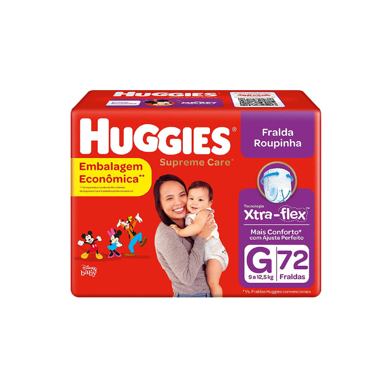 FRALDA  HUGGIES ROUPINHA BAG G C/72