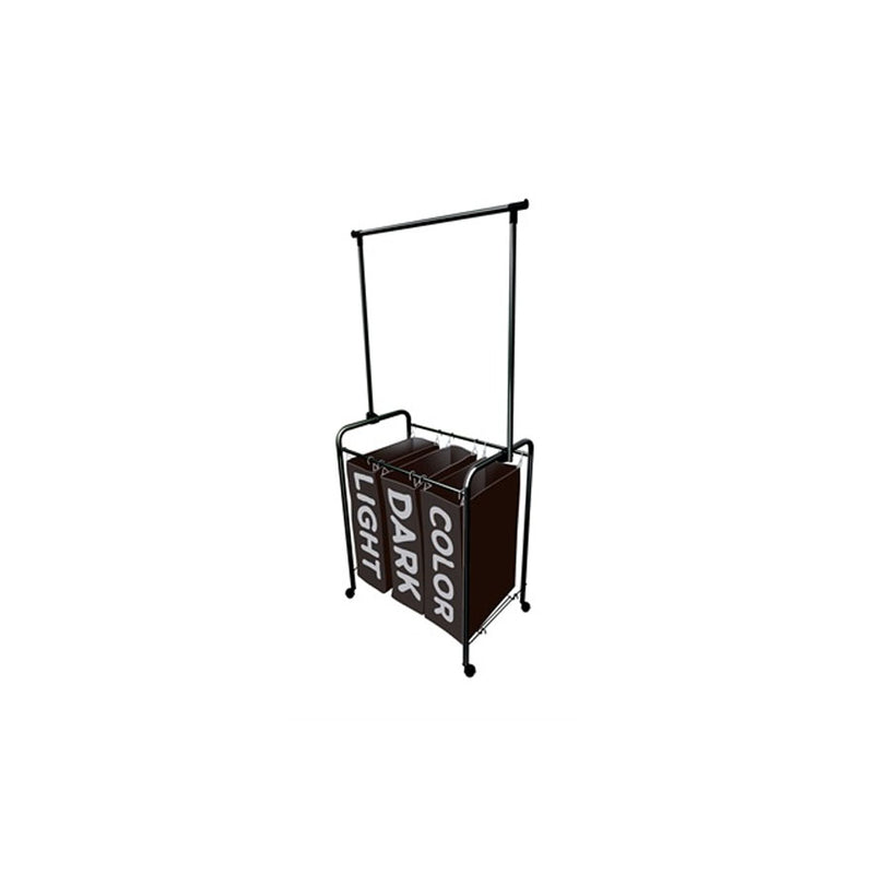 Arara Multi Black com 3 Cesto Preto 175x84cm