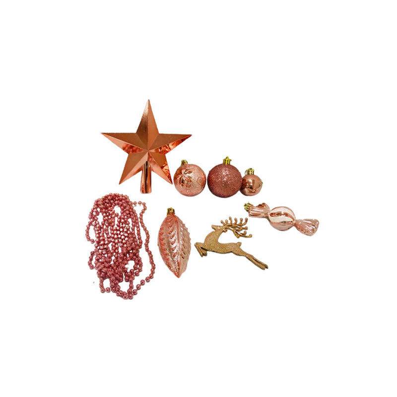 Kit Enfeite Natalino 25 Peças Rose