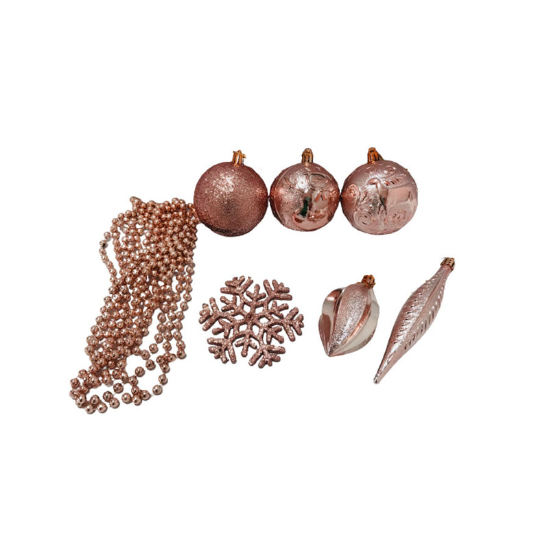 Kit Enfeite Natalino 25 Peças Rose