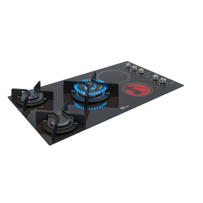 Fogão Cooktop Fischer 5Bocas Top Gás Elet Mesa Vitrocêramica 220V