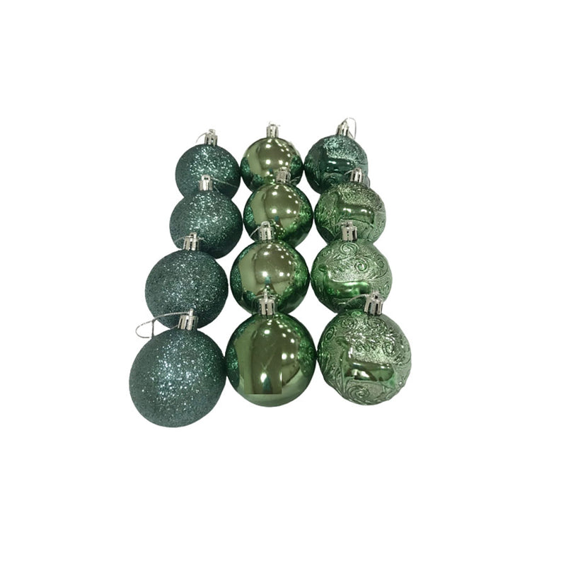 Conjunto de Bola Natalina Decorativa 12 Peças Verde