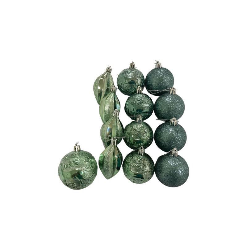 Conjunto de Bola Natalina Decorativa 13 Peças Verde