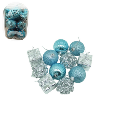Bolas + Pinha Para Àrvore de Natal 13 Peças  Azul