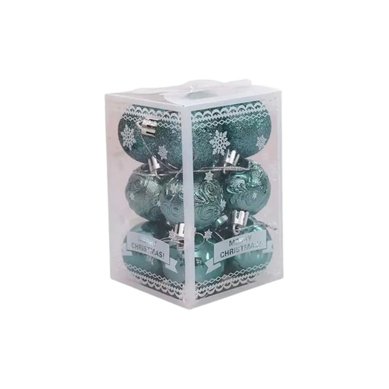 Conjunto de Bolas e Pinhas  13 Peças  Verde PET