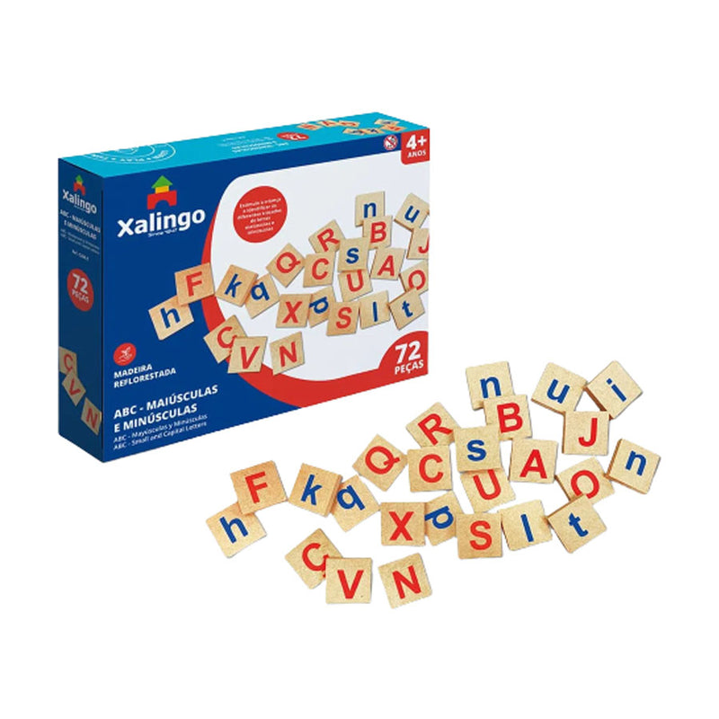 jogo Abc Maiúsculas e Minúsculas com 72 Peças - xalingo
