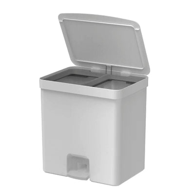 Lixeira Ou De Pedal Trium 20 Litros Com Duplo Compartimento  Branca