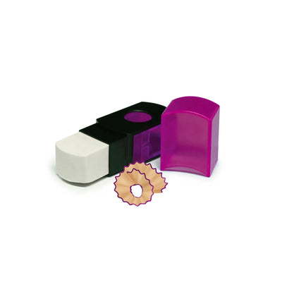 Apontador 2 em 1 com Borracha Blister - Compactor
