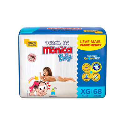 Fralda Turma da Mônica Baby XG  68 Unidades