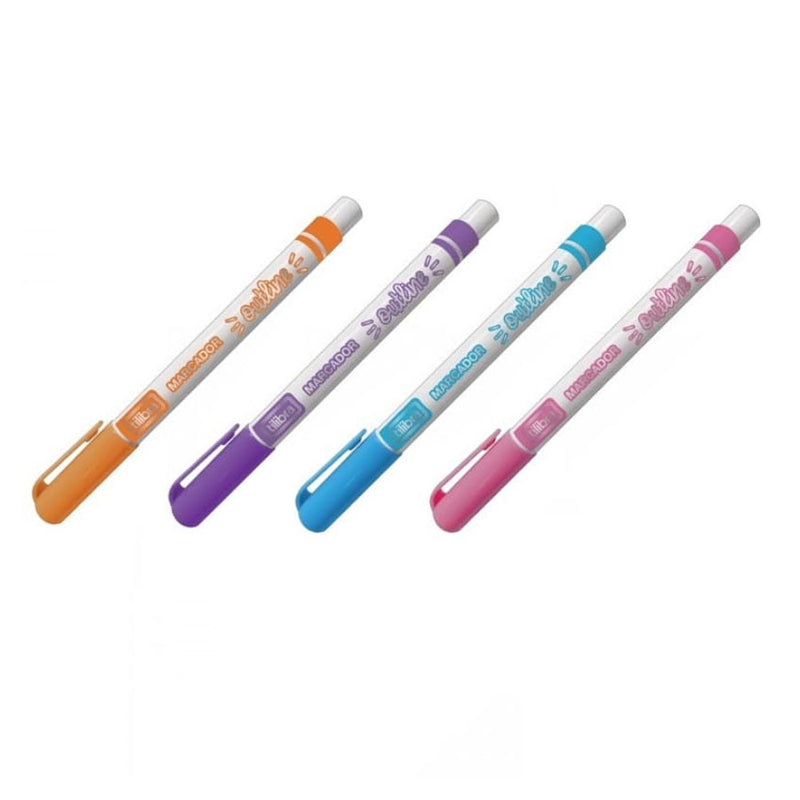 Marcador Artístico Cores Diversas Outline - Tilibra