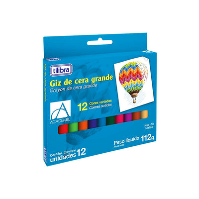 Giz De Cera Grande Académie 12 Cores - Tilibra