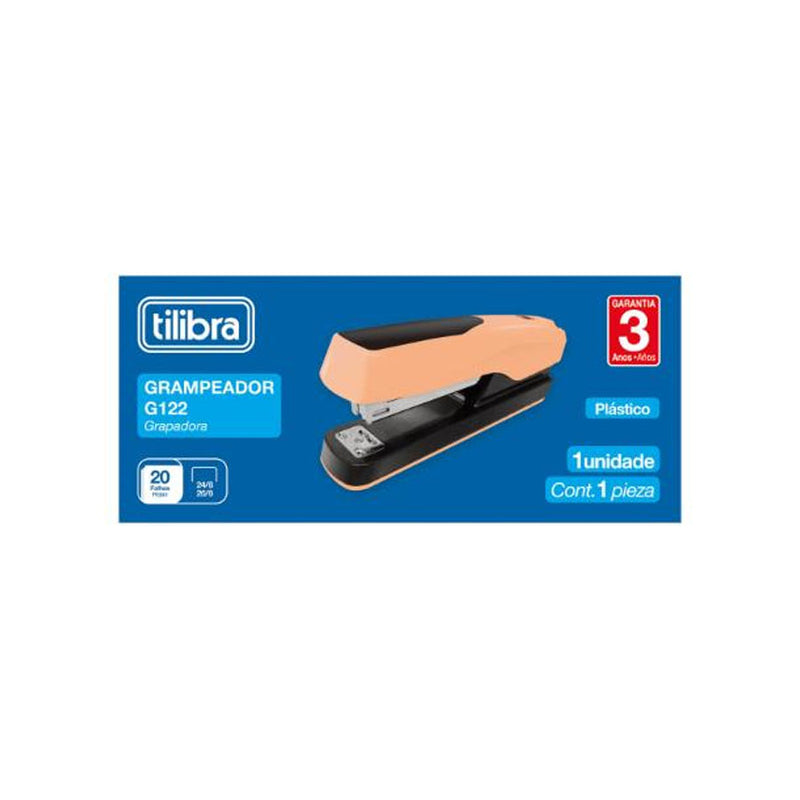 Grampeador de Mesa 20 Folhas Salmão - Tilibra